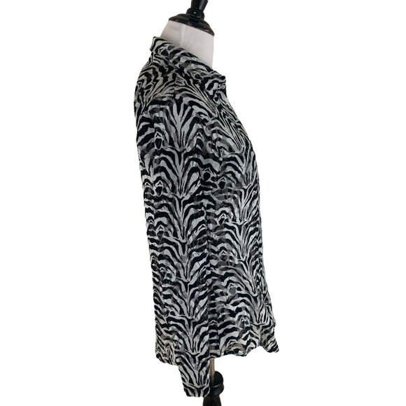 Wrangler Women's S Small Button Down Blouse Top Lace Animal Print Semi-Sheer - Picture 4 of 7
